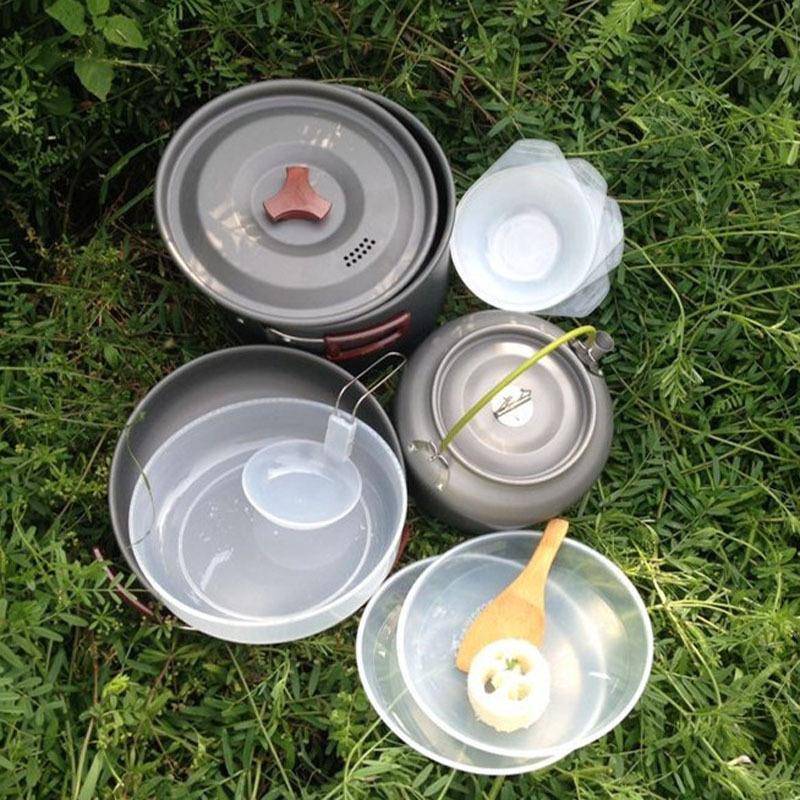 一路茶壶套锅组合户外旅行野营套锅组合户外野营炊具套锅