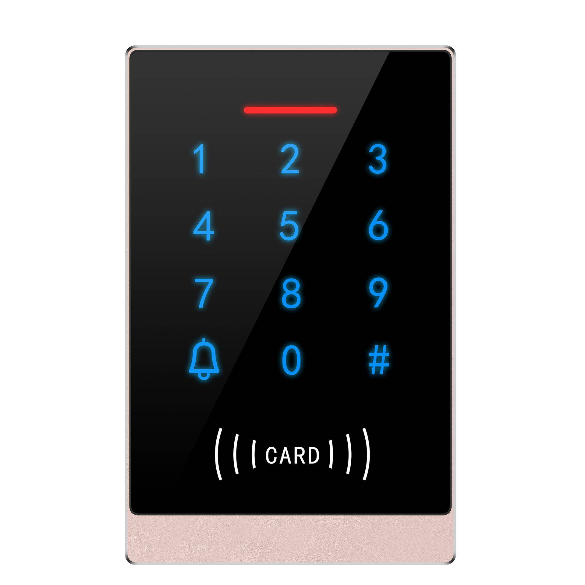 天安华宇118-L超薄铝合金触摸键盘ID门禁机微耕读头键盘读卡器