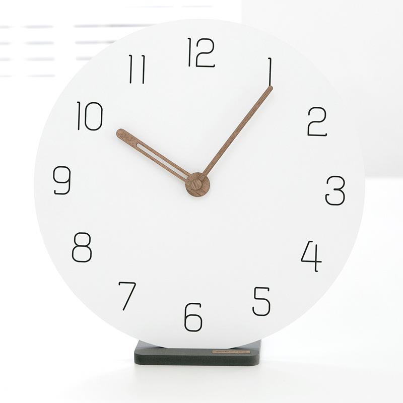 wozoom屋准12寸简约挂钟北欧客厅创意卧室时钟家用钟表静音座钟