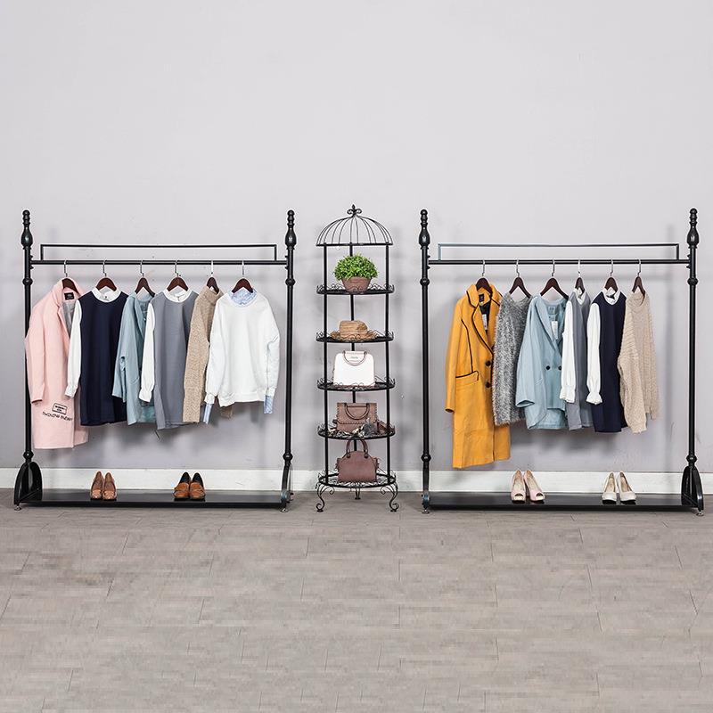 服装店展示架女装店铺陈列中岛服装架挂衣服的架子落地式挂衣货架