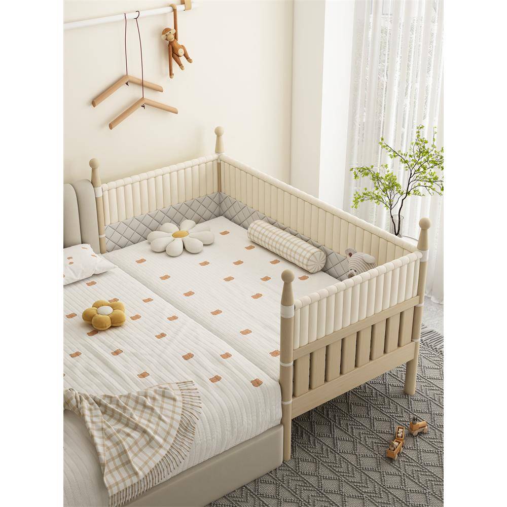 实木儿童床高护栏婴儿宝宝公主床边床加宽侧边小床拼接大床赵之李