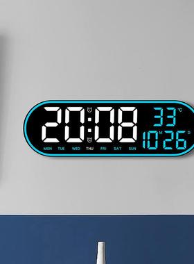 简约多功能时钟客厅挂钟家饰数字电子钟静音时钟多组闹钟8021