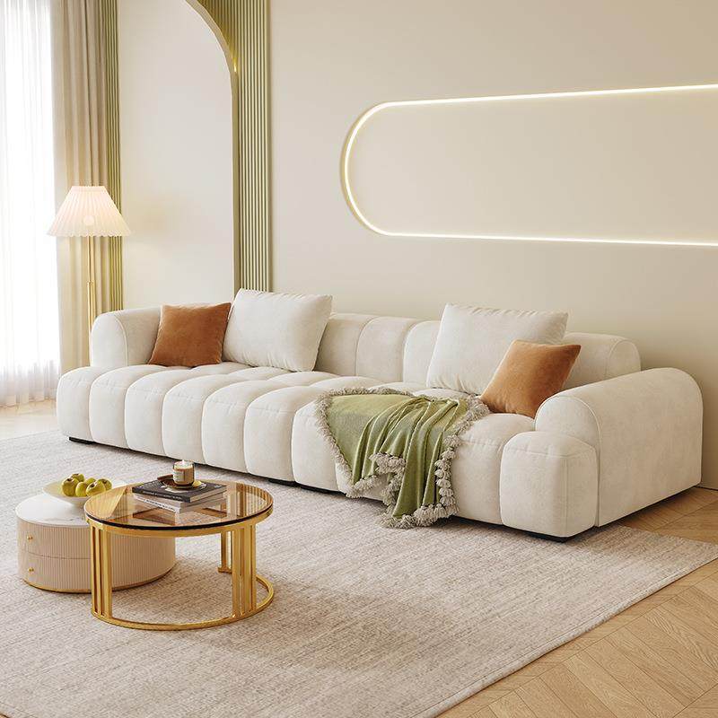 轻法式奶油风沙发网红款客厅棉花糖布艺直排小户型现代简约沙发椅