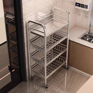 不锈钢置物架落地客厅多层收纳架货架阳台厨房多功能靠墙杂物架子