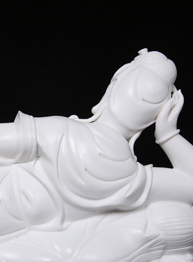 厂家L德化白瓷睡莲卧莲观音佛像观世音观自在菩萨佛像摆件观音灯