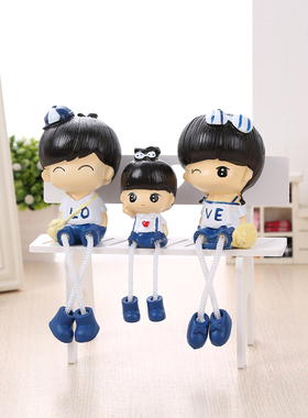 家居装饰品桌面小摆件现代客厅电视柜酒柜创意可爱卧室内吊脚娃娃