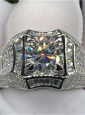 14K Gold 3 Carats Diamond Ring for Men Rock 14k Gold Jewelry