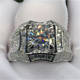 14K Gold 3 Carats Diamond Ring for Men Rock 14k Gold Jewelry