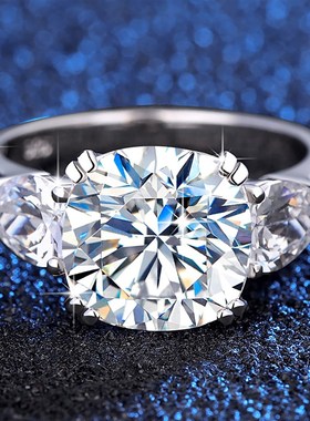 Massive 5 Carat Cushion Moissanite Ring Woman D Color Sterli