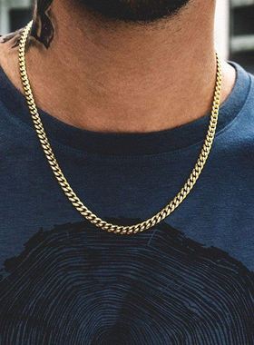 2023 Men Simple 3-11mm Stainless Steel Cuban Link Chain Neck