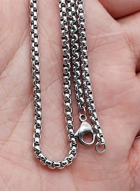 1Pc Stainless Steel Square Rolo Stainless Steel Chain Neckla