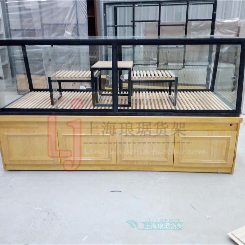 铁艺面包展示柜实木面包边岛柜中岛柜模型展柜糕点展示架货架展架