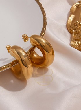 Wholesale High PVD Gold Finish Chunky Hoop Ear Cuffs for Gir