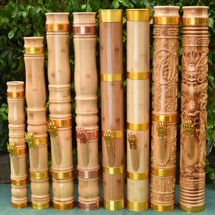 云南竹子烟筒竹木十八怪印花雕刻龙福烟桶大号花瓶水烟壶烟斗大号