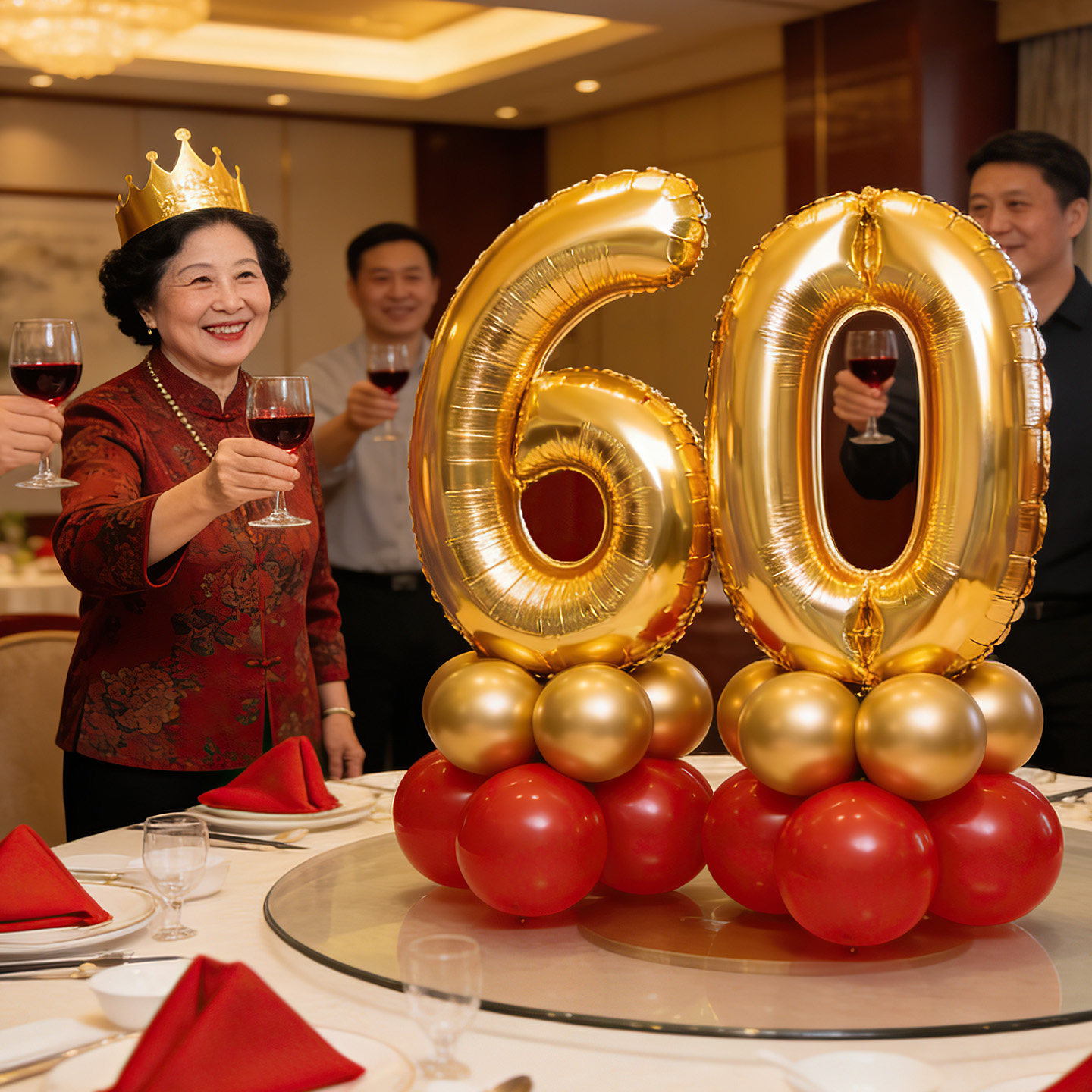 祝寿气球装饰摆件爸爸妈妈爷爷奶奶80老人生日60岁70寿宴场景布置