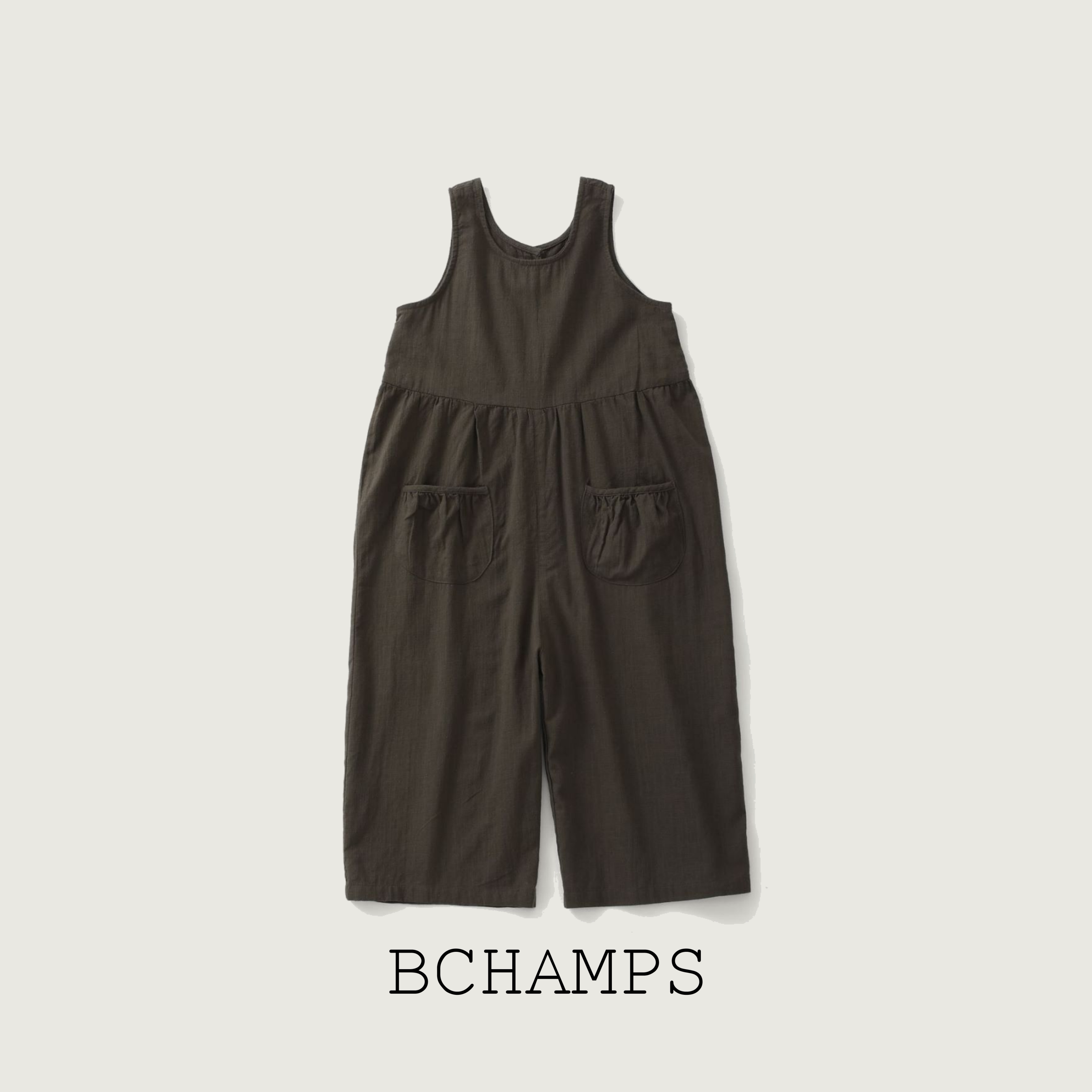 Bchamps【春叶】儿童阔腿连体舒适夏季纯色宽松休闲裤BCSPP001