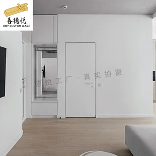 厂家可订隐形门电视背景墙客厅一体卧室木门无框门卫生间暗门