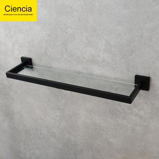 ciencia科德林304不锈钢黑色玻璃置物架浴室洗漱用品置物架平台架