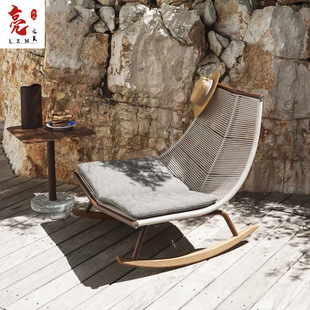 欧式户外藤椅沙发网红藤编单人休闲茶几家具室外懒人躺椅阳台沙发