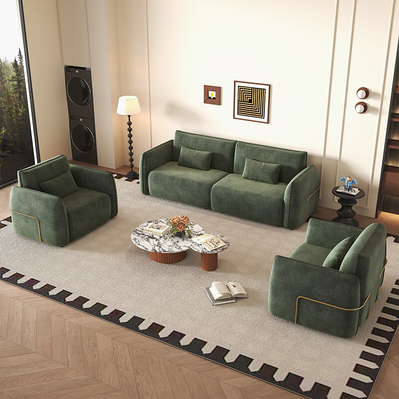 法式复古中古风沙发小户型客厅雪尼尔直排民宿布艺沙发设计师沙发