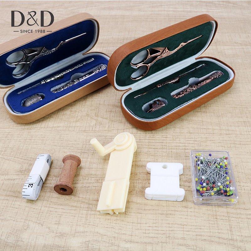 复古针线盒 便携手工缝纫工具 家用缝补拆线刀剪刀针线盒套装