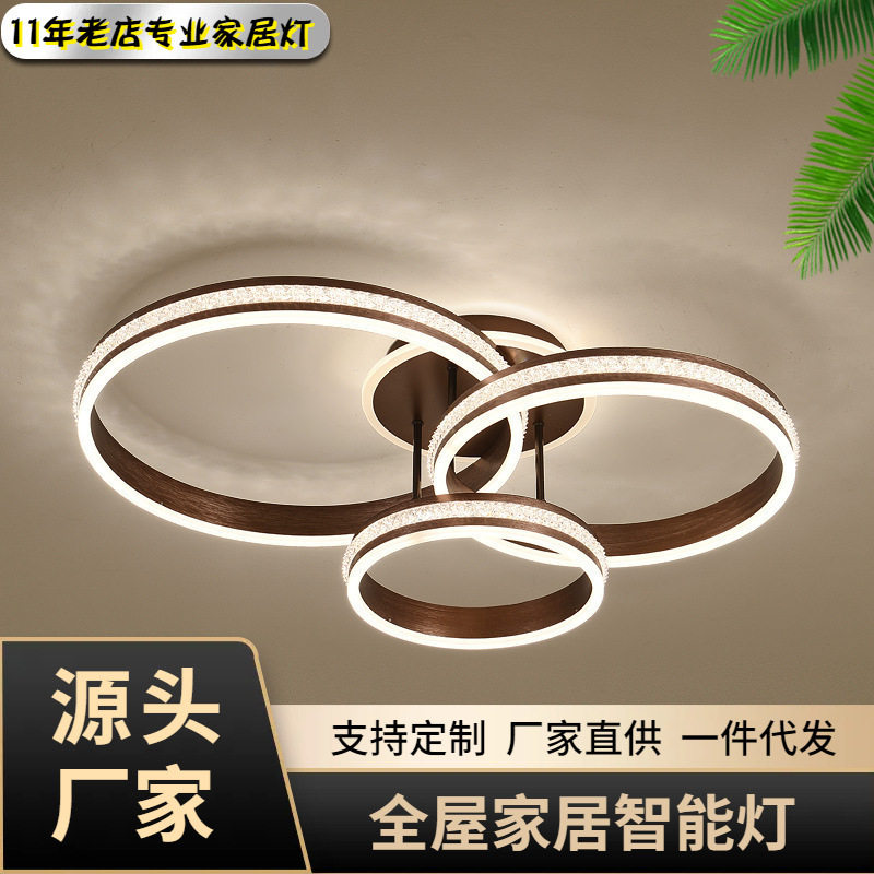 现代4头圆侧水晶客厅吸顶灯艺术设计师款卧室灯创意客房餐厅灯