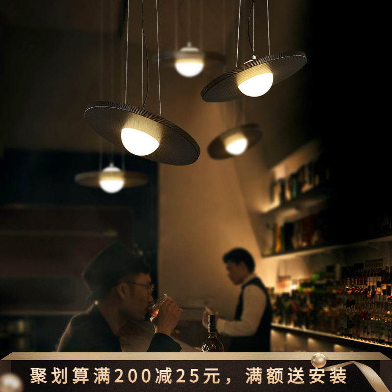 中山工厂展厅吧台小吊灯餐厅卡座现代简约酒吧工业风北欧设计师创
