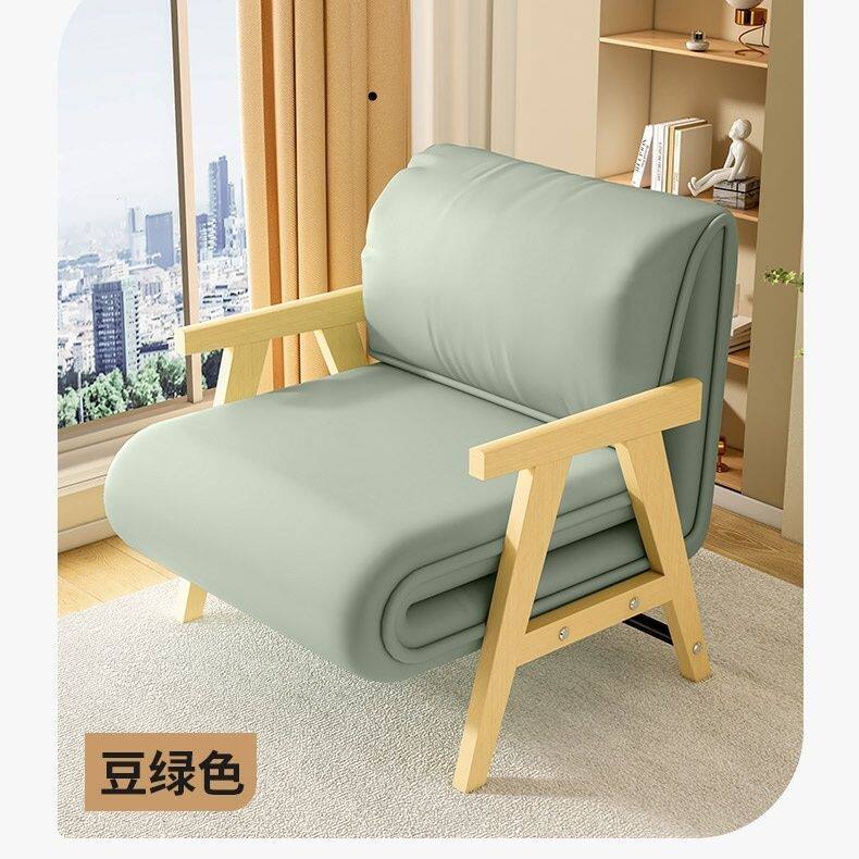 简约现代猫抓皮沙发床可折叠两用|客厅可移动沙发|大陆组装其他木