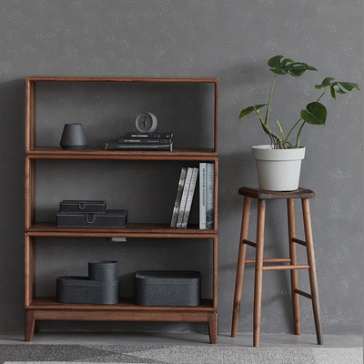 全实木书柜书架自由组合落地矮柜置物架简约客厅隔断格子置物柜