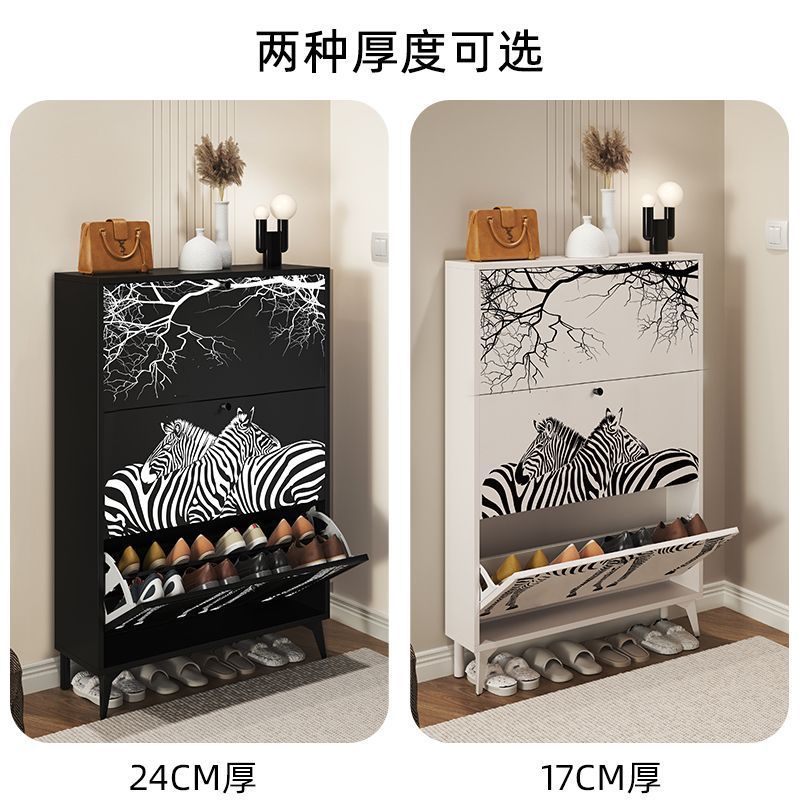 法式复古翻斗鞋柜门口进门靠墙大容量家用门外入户收纳窄鞋架