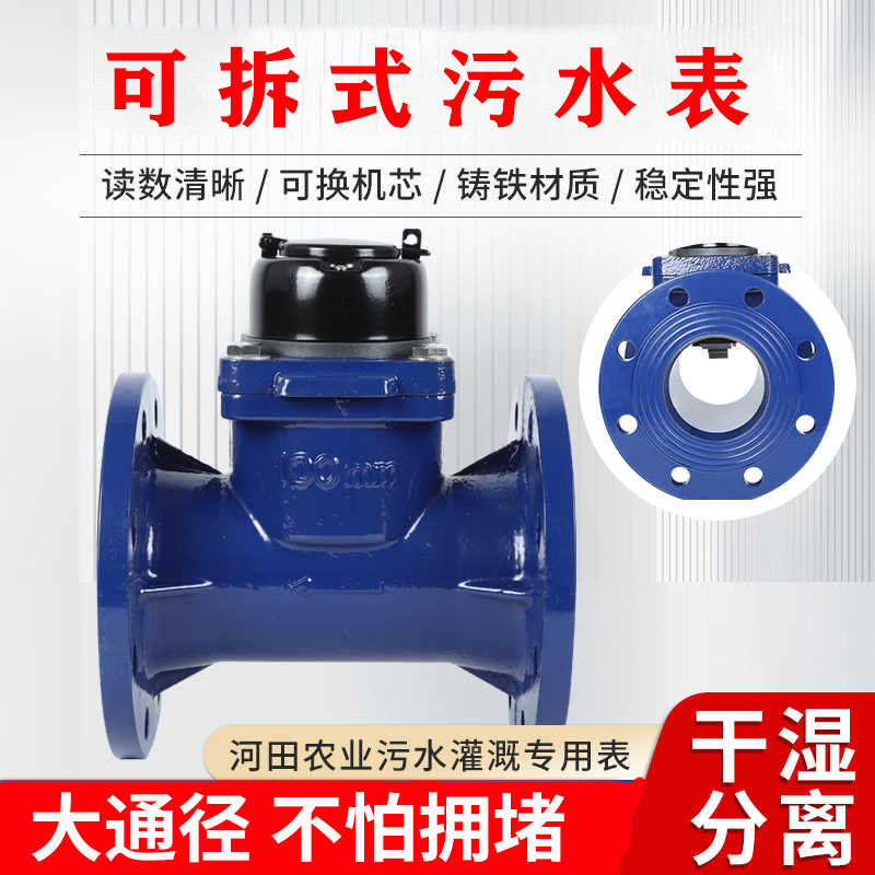 LXLCG农业工业污水灌概大通径污水表 干式可拆式机芯法兰机械水表