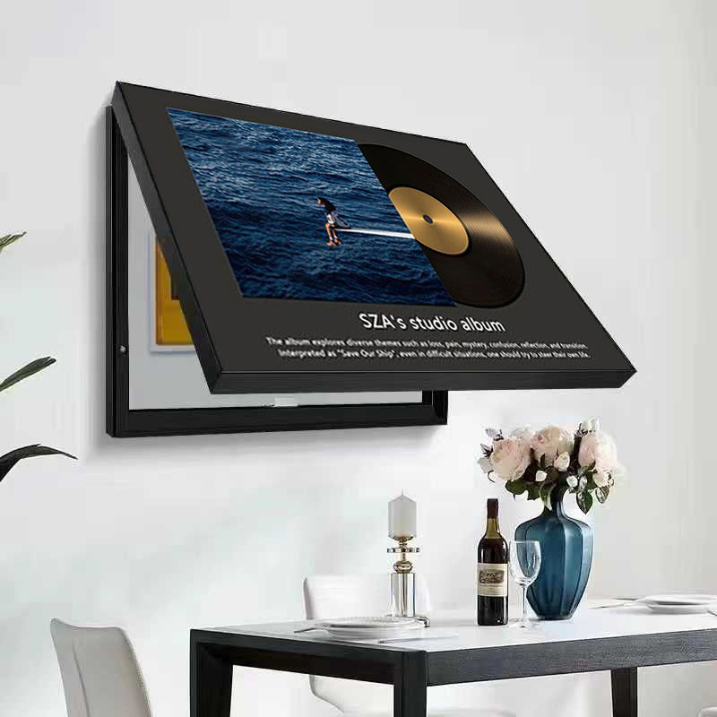 潮流黑胶唱片风景图电表箱装饰画