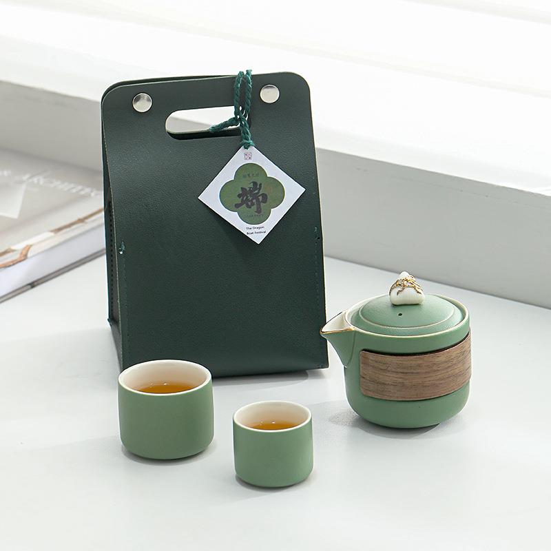 幸福安康端午旅行茶具新中式盖碗茶杯喝茶的茶具一套便携式小套装