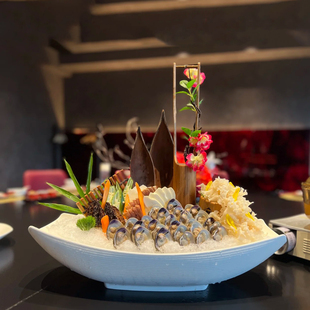 高级感陶瓷刺身盘创意三文鱼盘东星斑鱼雕海鲜姿造日式料理盘器皿