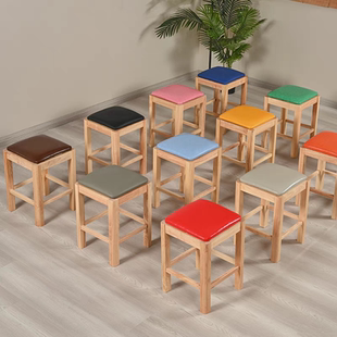 2026实木凳子家用餐凳方凳餐饮餐厅商用软包板凳现代简约原木软面
