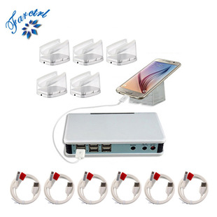 一拖六智能手机充电防盗器断线报警器柜台真机演示防盗展示架底座
