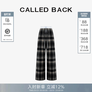 直筒慵懒风百搭休闲裤 女2026春夏新款 Back复古格纹阔腿裤 Called