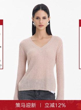 CALLED BACK针织衫女2025年秋冬新款显瘦减龄V领长袖针织衫上衣