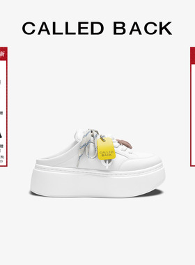 【徐若晗同款】CalledBack新款半拖小白鞋厚底透气轻便低帮增高鞋
