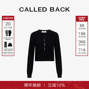 百搭休闲长袖 Called 新款 女2025年秋冬季 上衣 Back黑色针织开衫