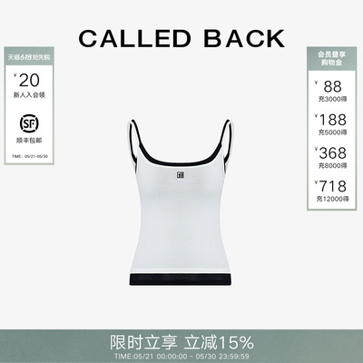 CalledBack撞色吊带背心女