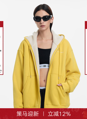 CALLED BACK连帽加绒卫衣外套女2025年冬季新款加厚连帽休闲上衣