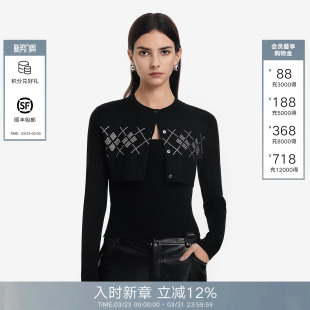 Back针织开衫 Called 女2026春季 新款 显瘦上衣 长袖 Archive系列