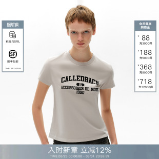 T恤女圆领休闲时尚 字母logo短袖 百搭上衣 BACK2026春夏新款 CALLED