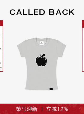 Called Back短袖T恤女2025夏季新款百搭圆领Logo休闲灰色上衣