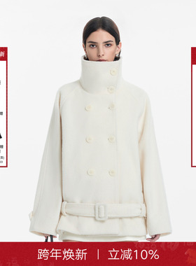 【Designer系列】Called Back毛呢外套女2025冬季新款双排扣大衣