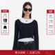短款 Called T恤上衣 女2026春款 黑白撞色修身 Back背心长袖 两件套装