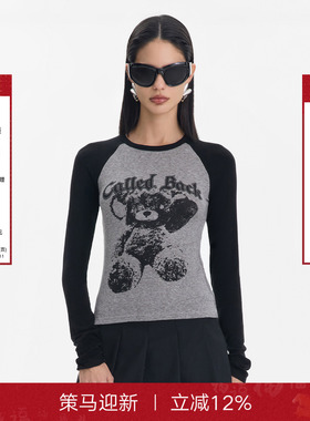 【Current 系列】Called Back长袖T恤女2025秋冬新款显瘦百搭上衣