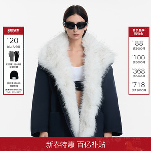 【Current系列】Called Back毛领羽绒女2025冬季新款翻领减龄外套