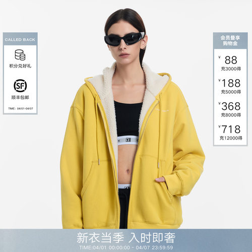 CALLEDBACK加绒卫衣外套上衣